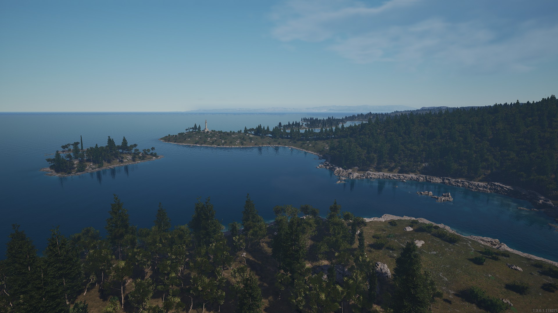 Vue côtière de la région d'Arvelys