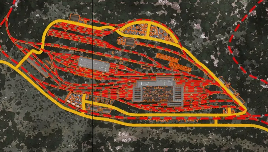 Gare de tri et réseau ferroviaire